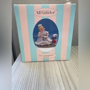 Madame Alexander Alice in Wonderland w/ White Rabbit Figurine 2001 Box & COA